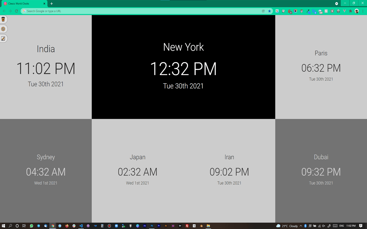 World Clocks Extension - Inspiration