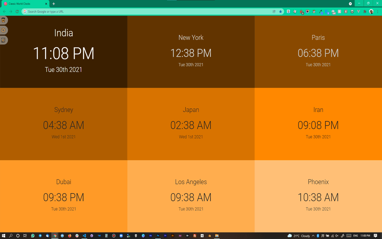 World Clocks Extension - Inspiration
